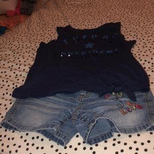 tank top and shorts